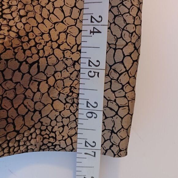 Sunny Leigh Silk Dress Pants Size 14 Beige Animal Print Retro Side Zipper - Picture 9 of 9